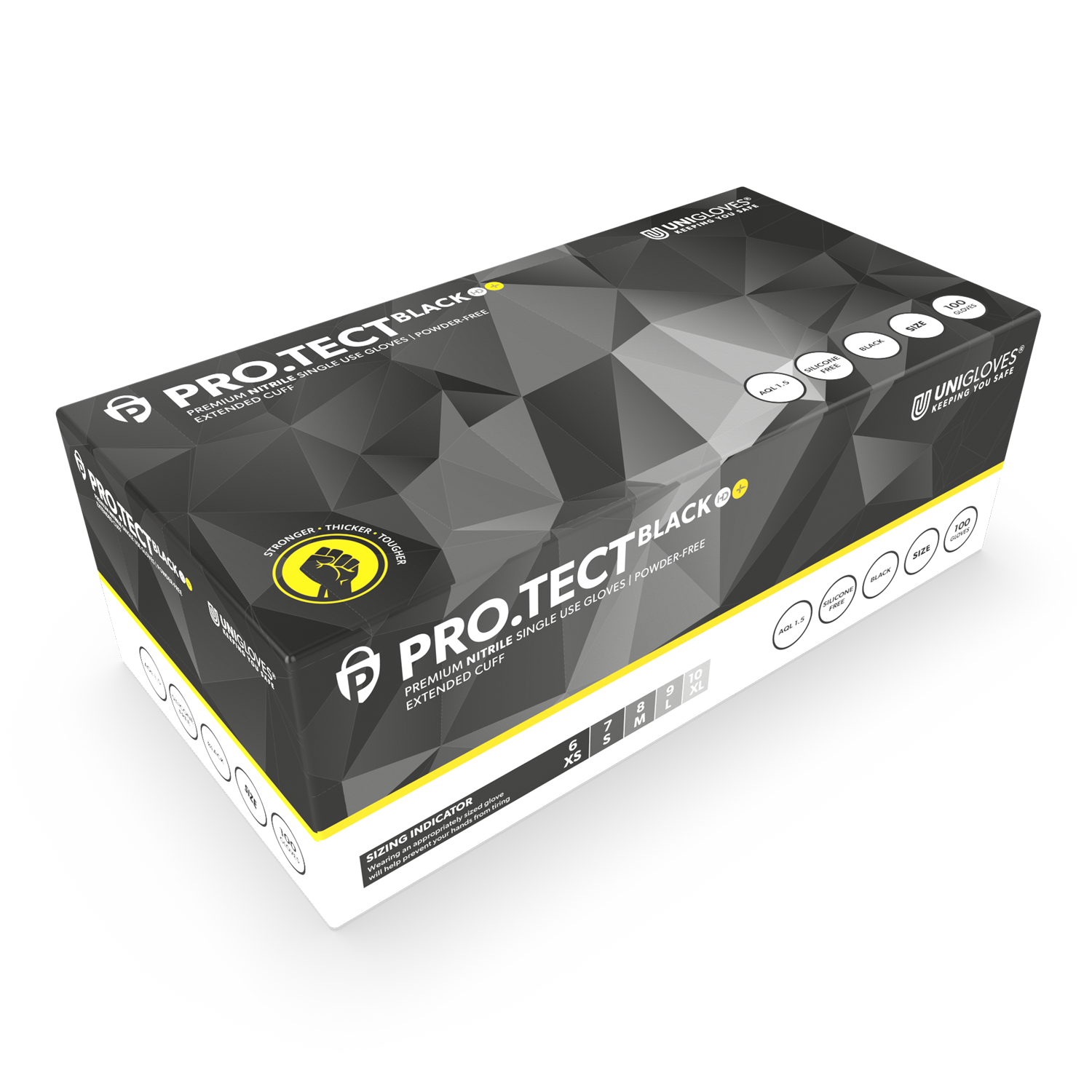 PRO.TECT Black HD+ Nitrile Heavy Duty Long Cuff Gloves